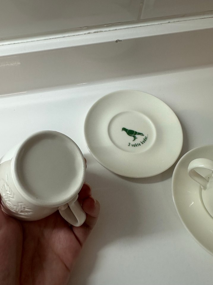 Beyaz Starbucks 2li Kahve Fincanı ve Tabağı Seti - Görsel 4