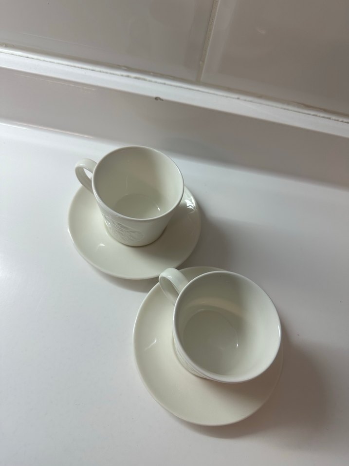 Beyaz Starbucks 2li Kahve Fincanı ve Tabağı Seti - Görsel 3