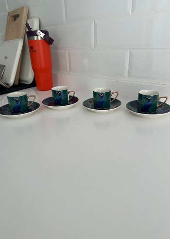 Karaca Renkli Tavuskuşu Desenli 4'lü Fincan Takımı - Görsel 2