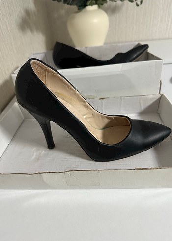 Siyah Stiletto Topuklu Kadın Ayakkabı - Görsel 3