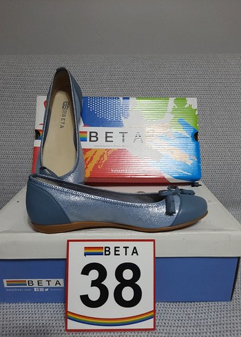 Beta Mavi Tokalı Kadın Babet Ayakkabı