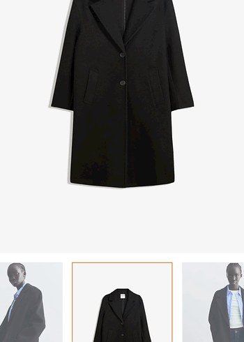 Siyah Düğmeli Uzun Kaban - Görsel 2