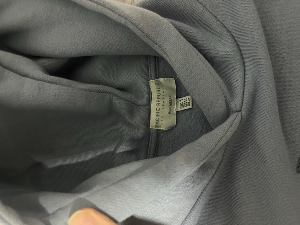 Gri Kapüşonlu Uzun Kollu Baskılı Sweatshirt - Görsel 2