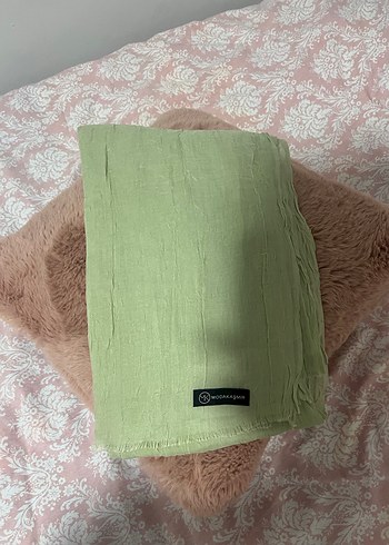 Bej Kadın Keten Bohem Tarzı Şal - Görsel 2