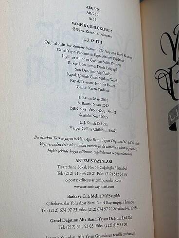 Beden Renk Kitap: L.J. Smith - Vampir Günlükleri Vol. 2 Öfke ve Karanlık Bu