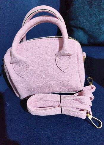 Pembe Deri İşlemeli Kadın El Çantası