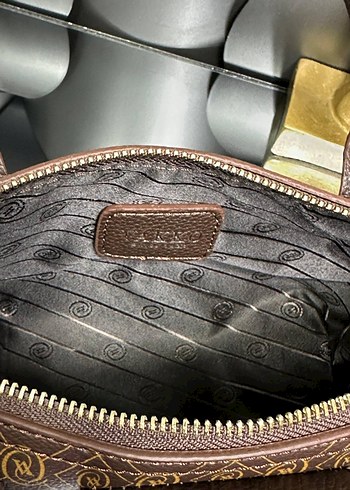 Kahverengi Baskılı Deri Tokalı Kadın Çanta - Görsel 18