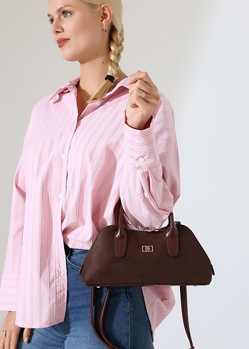 Kahverengi Zebra Desenli Deri Kadın Çanta - Görsel 3