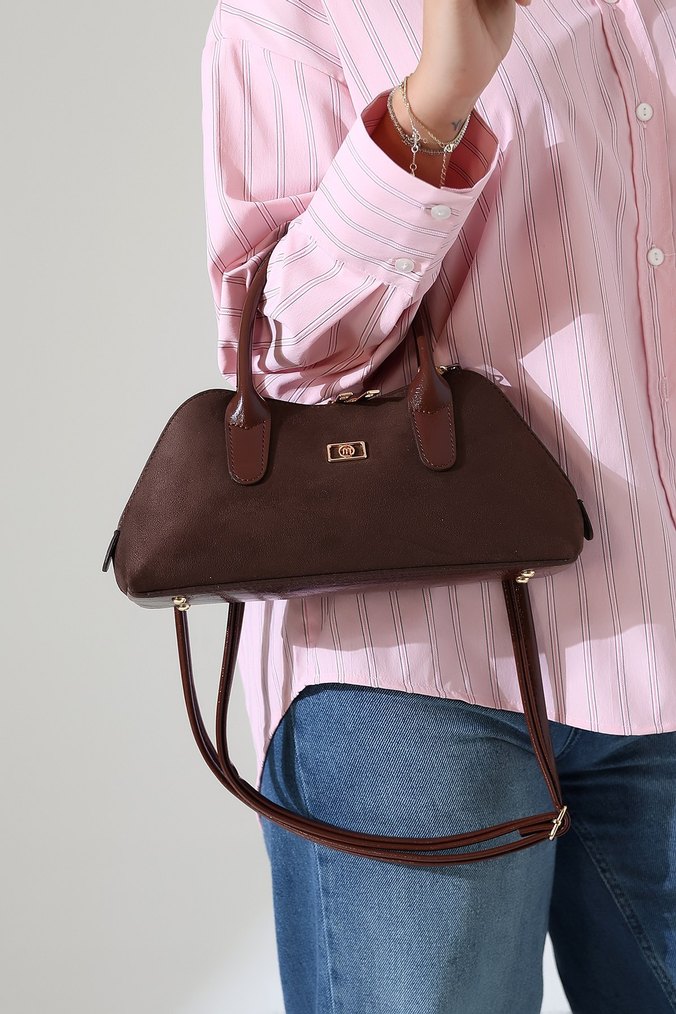 Kahverengi Zebra Desenli Deri Kadın Çanta - Görsel 2