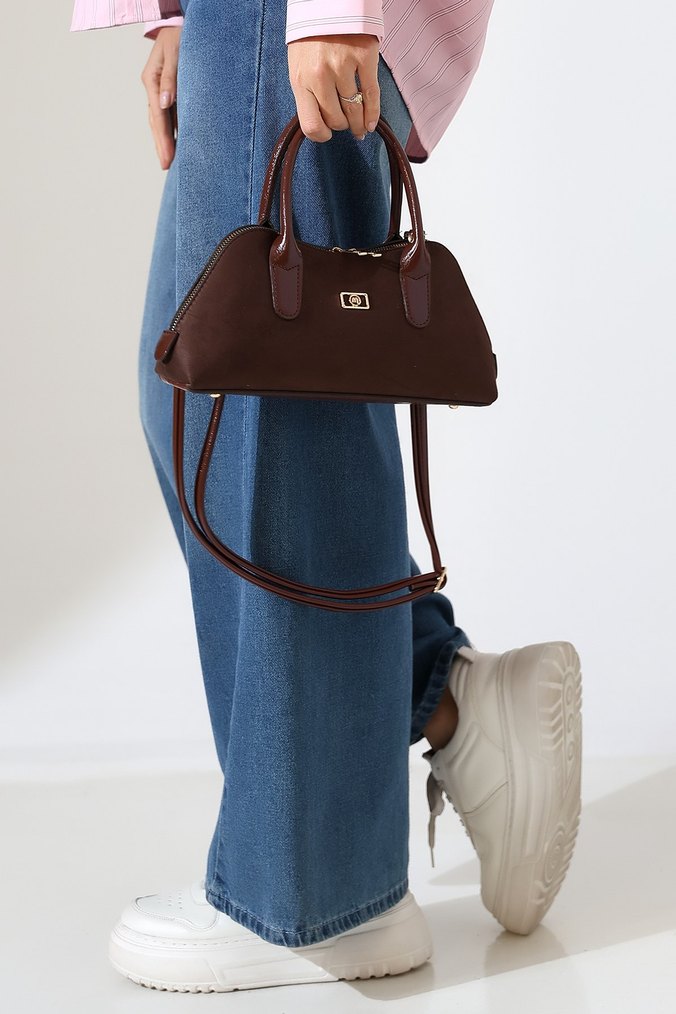 Kahverengi Zebra Desenli Deri Kadın Çanta - Görsel 4