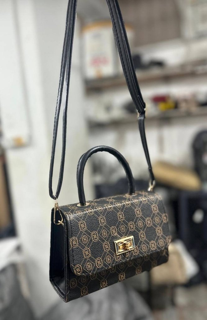 Kahverengi Desenli Deri Kadın Çanta - Görsel 3