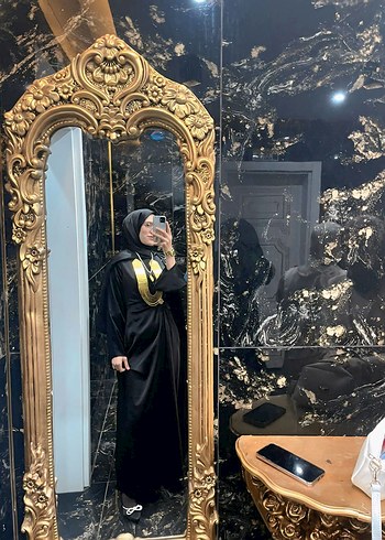 Drapeli Siyah Uzun Kadın Elbisesi - Görsel 2