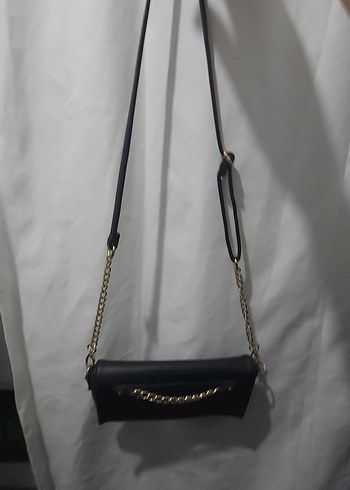 Zincir Detaylı Siyah Deri Kadın Çanta - Görsel 2