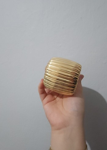 Parlak Altın Piliseli Kadın Bileklik/Bilezik - Görsel 3