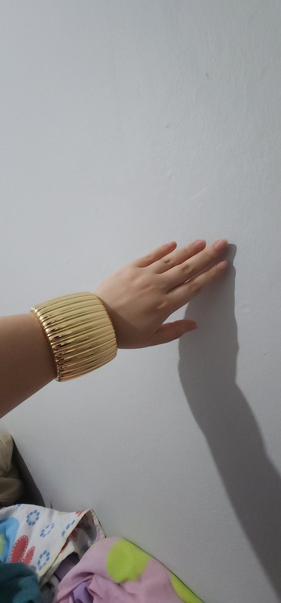 Parlak Altın Piliseli Kadın Bileklik/Bilezik - Görsel 5