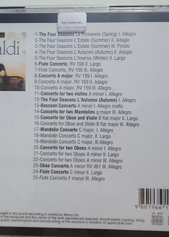 Antonio Vivaldi Best of Baroque Cd - Görsel 2