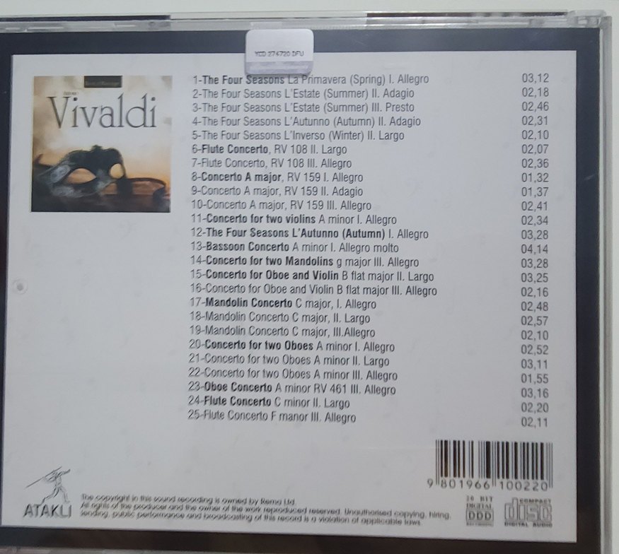 Antonio Vivaldi Best of Baroque Cd - Görsel 2