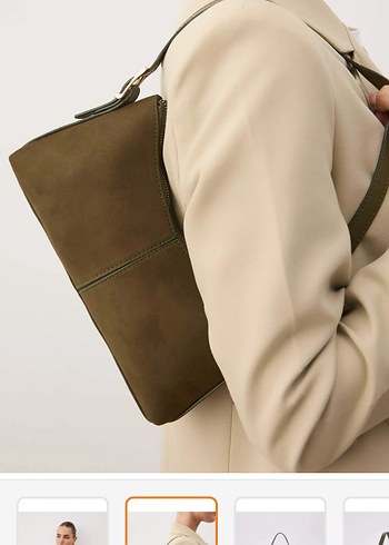 Haki Küçük Boy Süet Çanta - Görsel 3