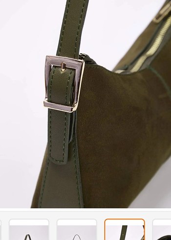 Haki Küçük Boy Süet Çanta - Görsel 7