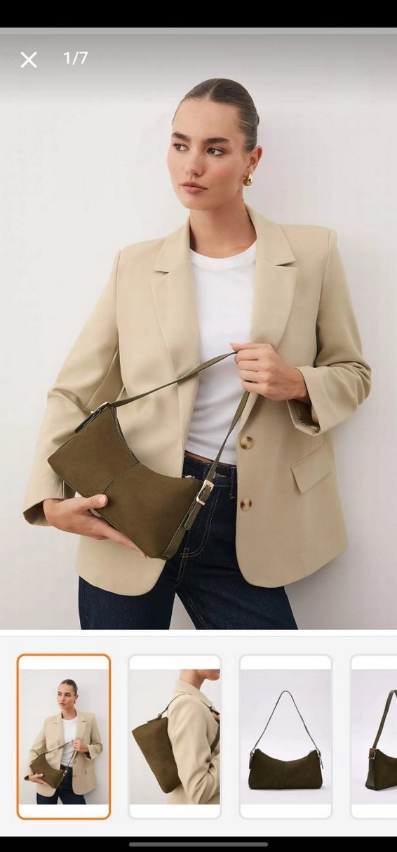 Haki Küçük Boy Süet Çanta - Görsel 2