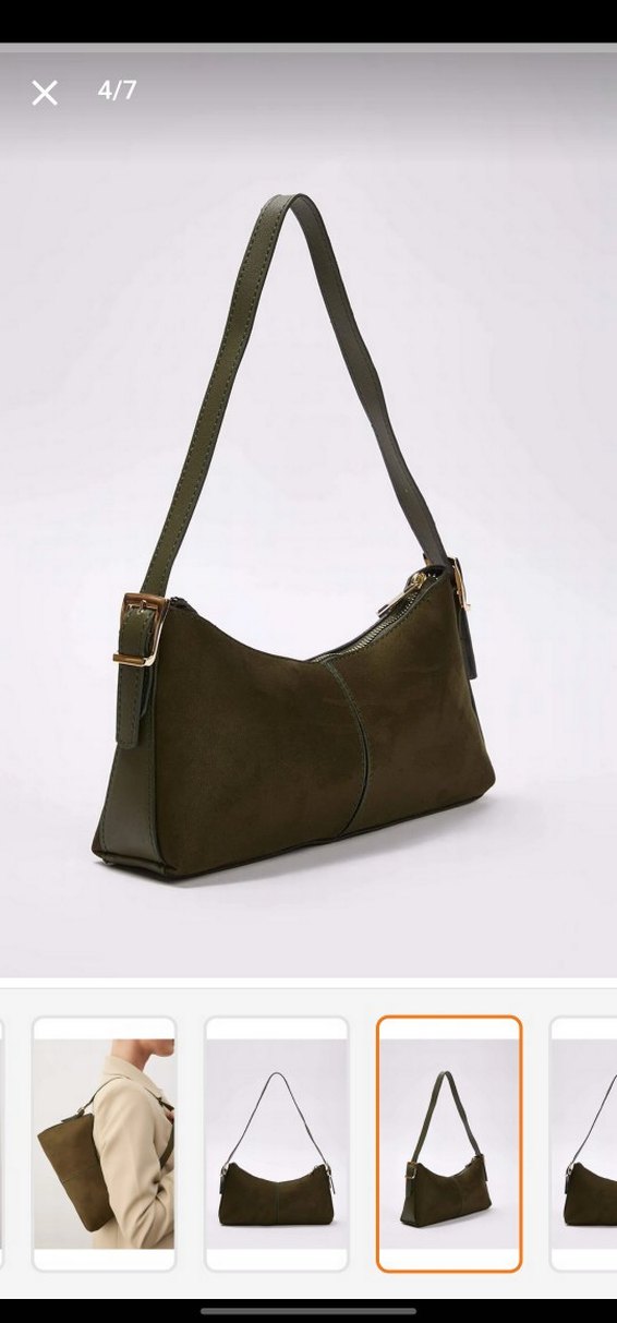 Haki Küçük Boy Süet Çanta - Görsel 5