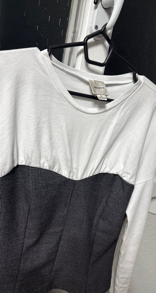 Gri Piliseli Uzun Kollu  bluz - Görsel 5