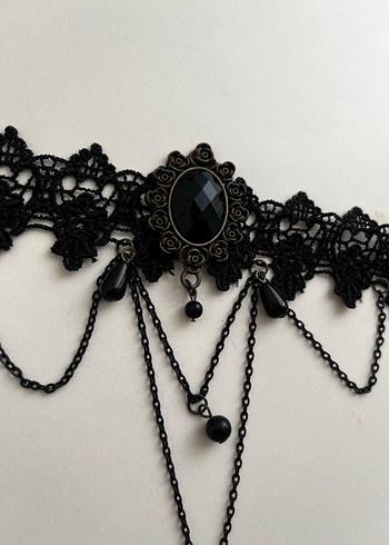  Beden Dantelli gotik kolye