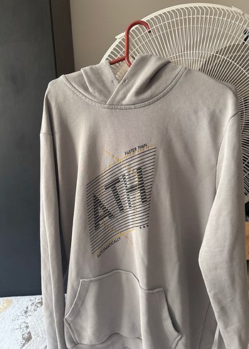 Gri Kadın Kapüşonlu Sweatshirt