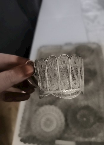 gümüş kaplama bakır telkari işçiliği Tepsi ve Fincan Seti - Görsel 3