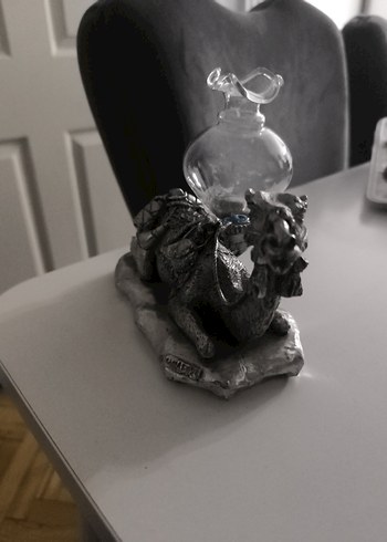 925 ayar gümüş kaplama gri deve Desenli Dekoratif Vazo - Görsel 2