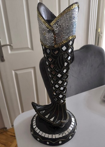 Altın Renkli Ayna ve Pul Detaylı Vazo - Görsel 2