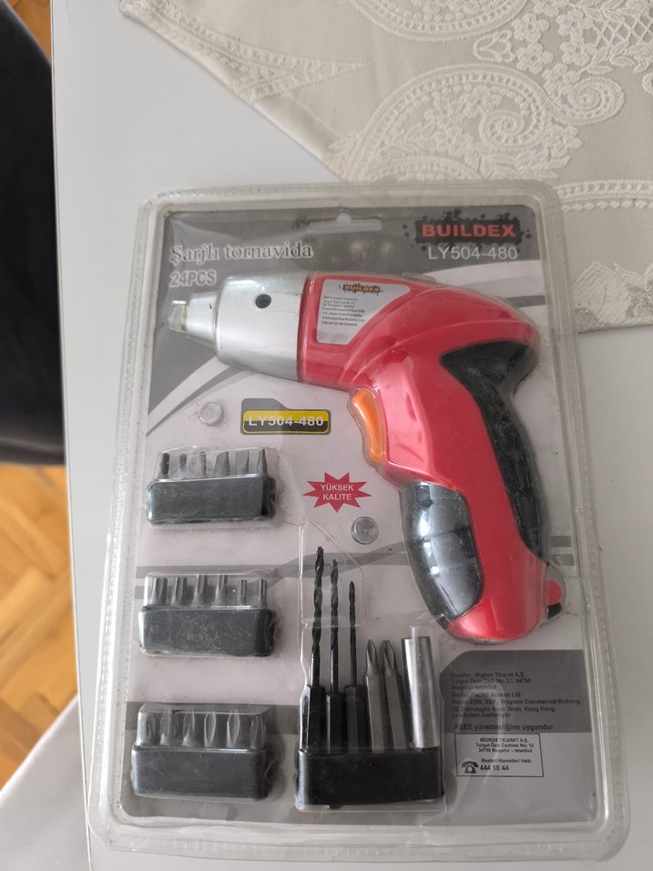 Kırmızı Mini Elektrikli Tornavida Seti - Görsel 2