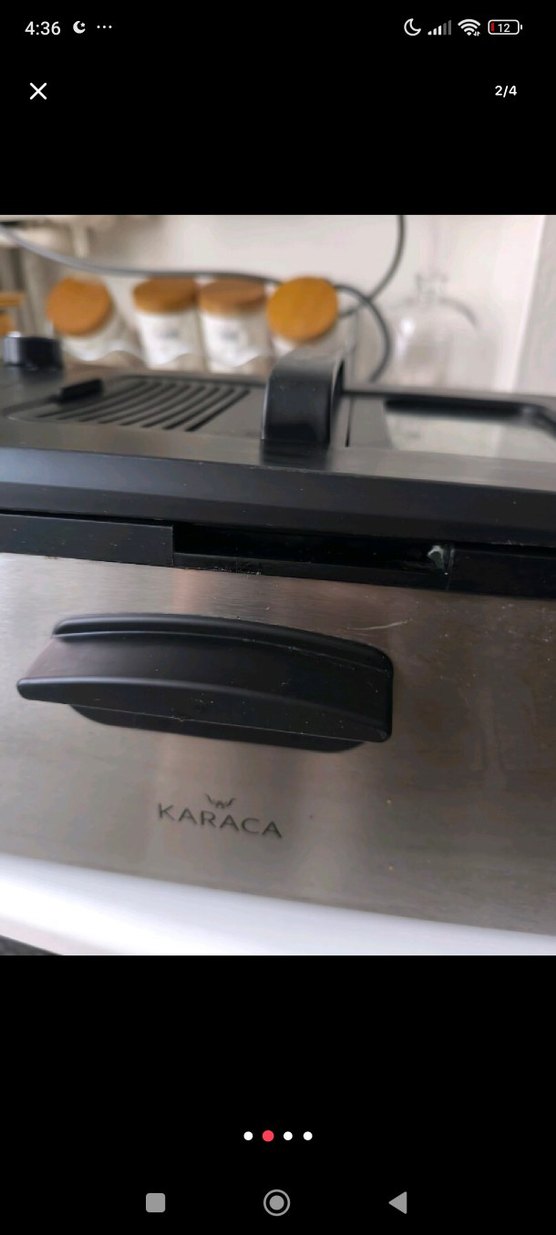 Karaca Siyah Elektrikli Izgara ve inox Fritöz - Görsel 2