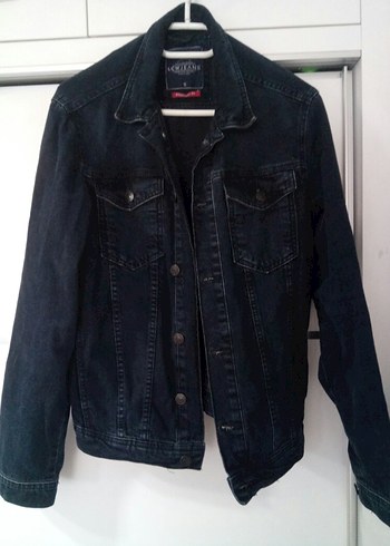 Düğmeli Lacivert Denim Erkek Ceket