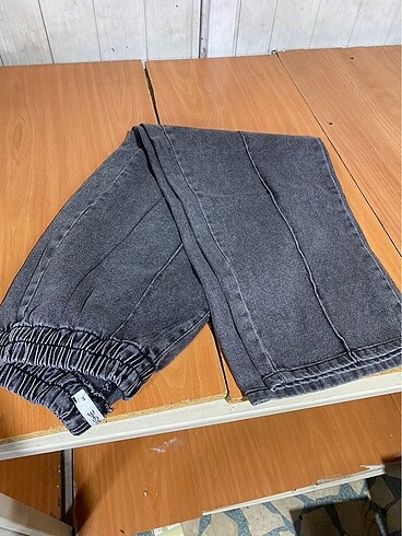 Bayan beli lastikli kot pantolon