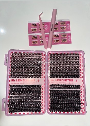 Pembe DIY Kirpik Seti ve Uygulama Araçları - Görsel 2