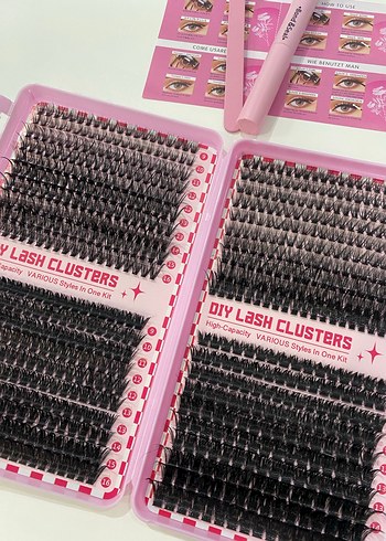 Pembe DIY Kirpik Seti ve Uygulama Araçları - Görsel 3