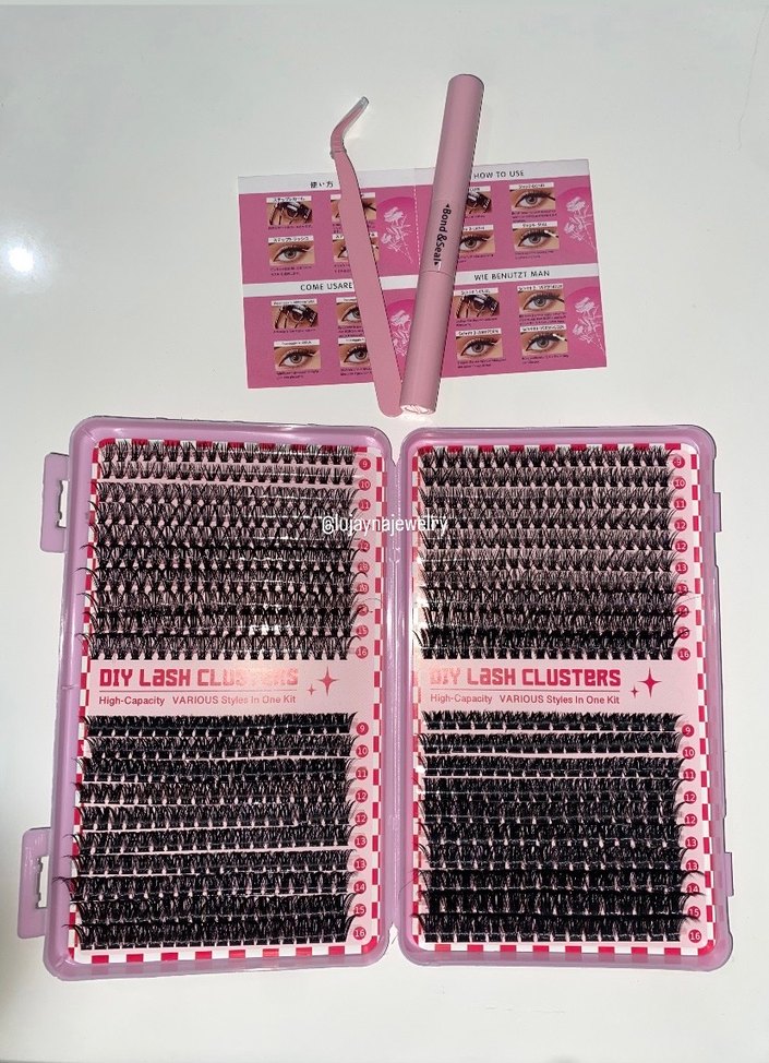 Pembe DIY Kirpik Seti ve Uygulama Araçları - Görsel 2