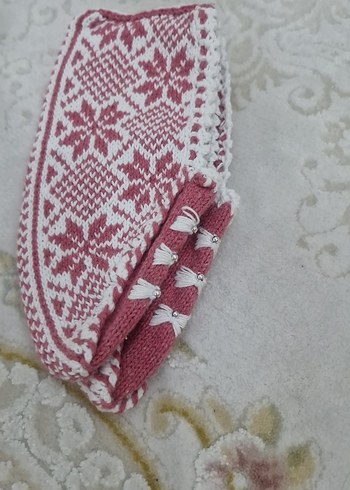 Kızlar için Nakışlı Örgü Sıcak Terlik - Görsel 2