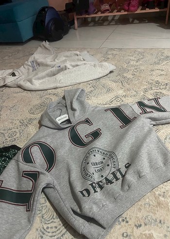 Gri Kadın kısa Sweat - Görsel 4