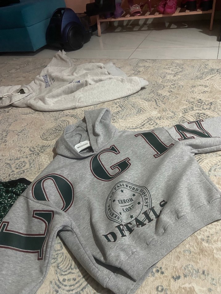 Gri Kadın kısa Sweat - Görsel 4