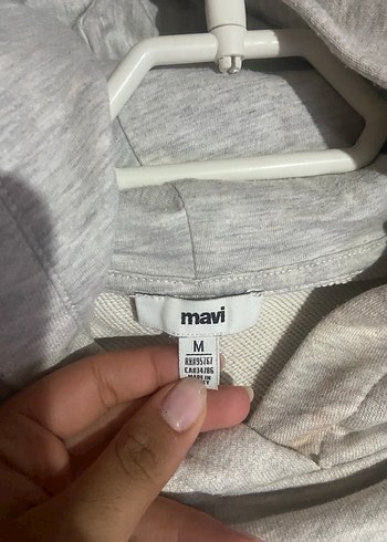 Gri Düz Desen Kapüşonlu Sweatshirt - Görsel 2