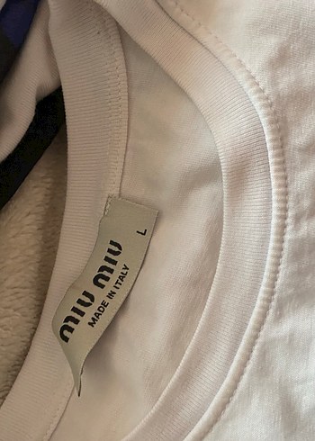 Miu Miu Beyaz Düğmeli Kadın Tişört - Görsel 2