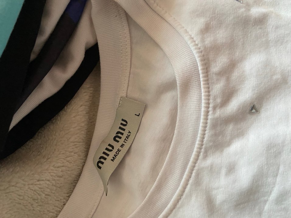 Miu Miu Beyaz Düğmeli Kadın Tişört - Görsel 2