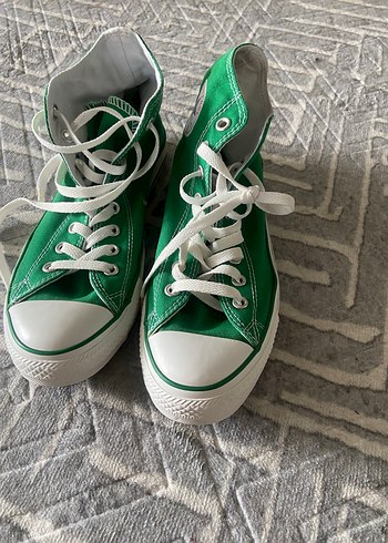 Converse Yeşil Düz Tabanlı Sneakers - Görsel 3