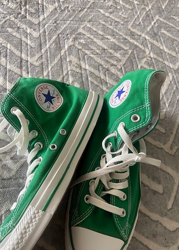 42 Beden yeşil Renk Converse Yeşil Düz Tabanlı Sneakers
