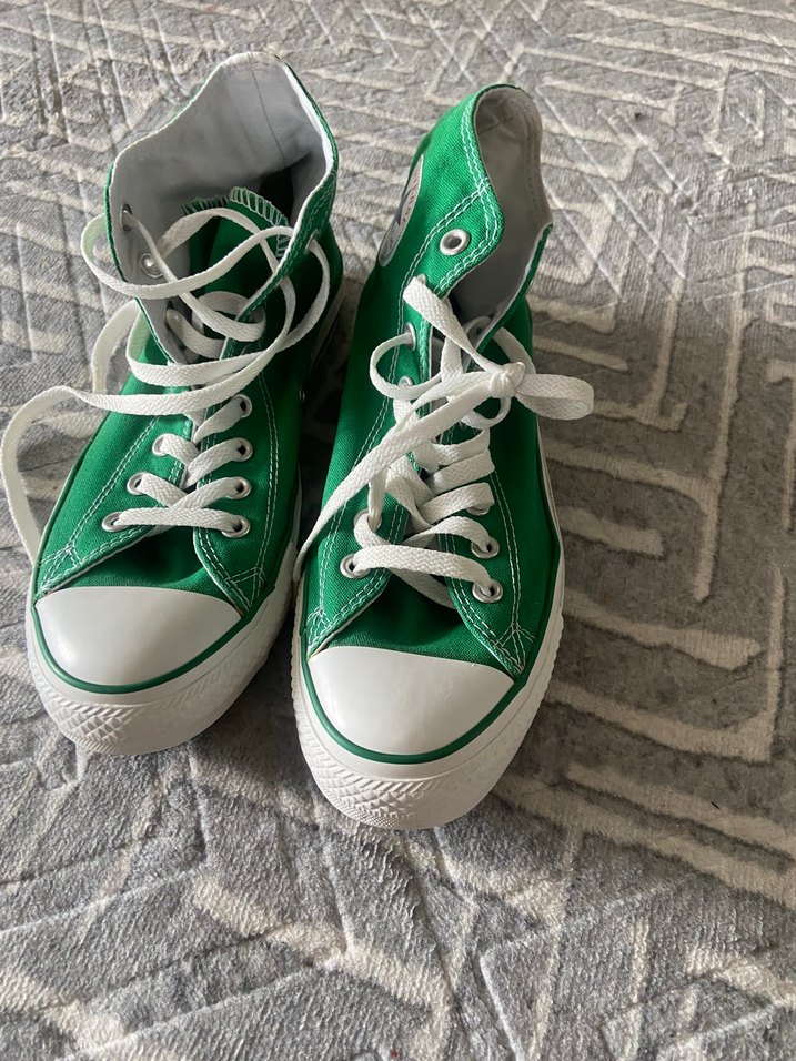 Converse Yeşil Düz Tabanlı Sneakers - Görsel 3