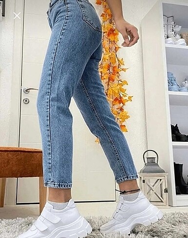 xs Beden YÜKSEK BEL MOM JEAN KOT PANTOLON