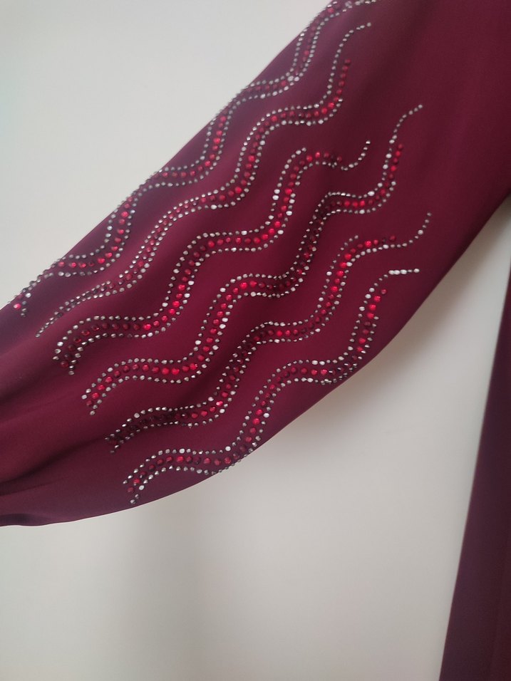 Bordo Düğmeli Uzun Kadın Tunik - Görsel 3