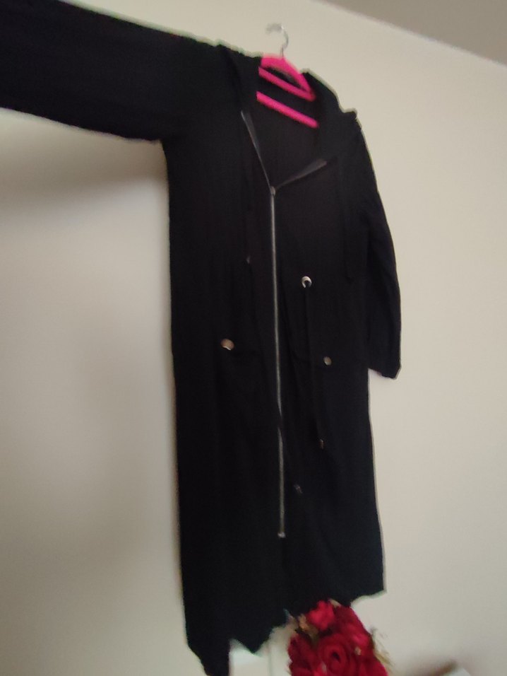 Siyah Uzun Fermuarlı giy çık kap - Görsel 2